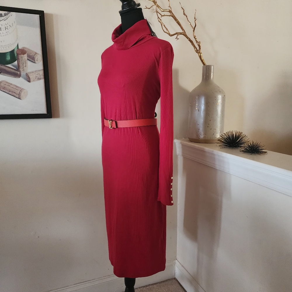 š„Ralph Lauren | Cotton-Blend Turtleneck Dress - Picture 5 of 12